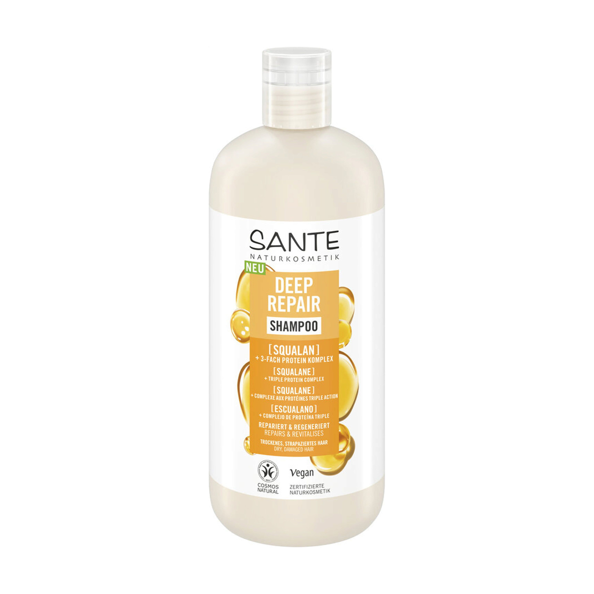 Шампунь Sante Deep Repair Shampoo для відновлення сухого пошкодженого волосся, зі скваланом, 500 мл
